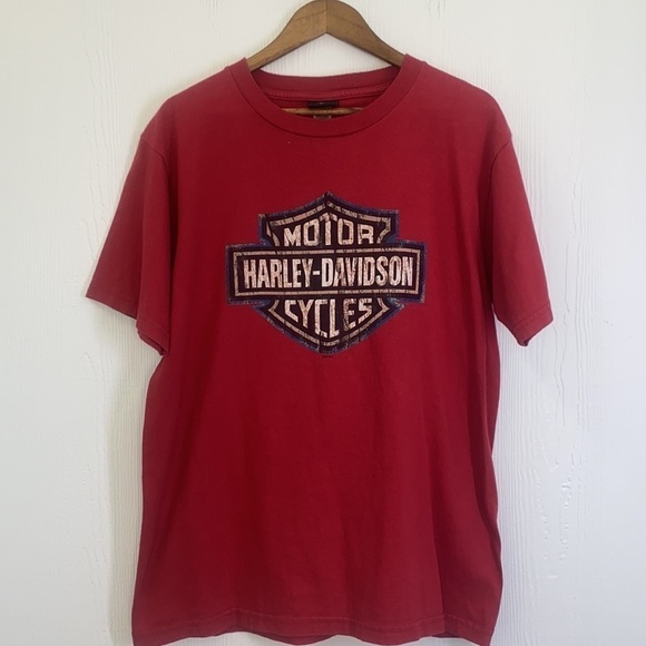 Harley Davidson - Vintage Gator Harley Davidson Leesburg Fl Red Shirt Size Large - Picture 6 of 11